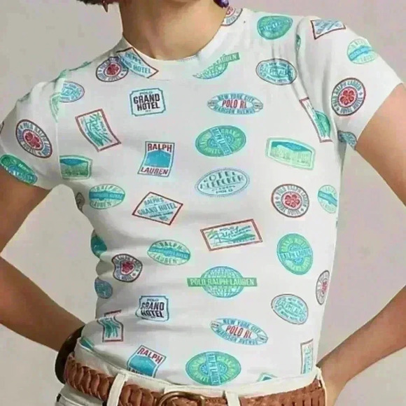 NWT Travel Motif Ribbed Cotton Tee by
Polo Ralph Lauren Sz XXS - Picture 5 of 7